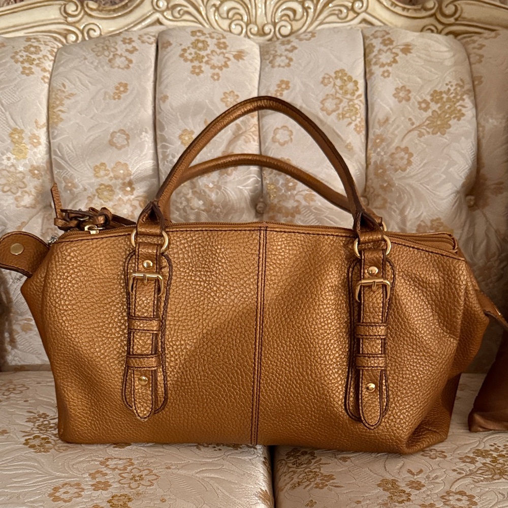 Gold 3 Pocket Satchel